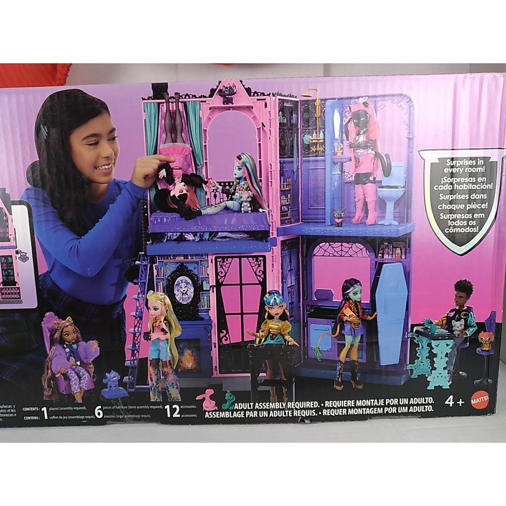 Monster High Boo-tique Hotel Foldable Doll House with 13+ Accessories JBF16-9564